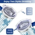thumbnail image 5 of 40oz Cute Ocean Life Turtle Stainless Steel Flip Straw Tumbler Spill Proof Travel Cup Double Wall Vacuum Insulated Coffee Mug with Top Handle, 5 of 6