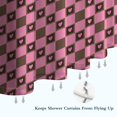 thumbnail image 6 of Pink Brown Heart Checkered Pattern Shower Curtain 72"x72" ,Bathroom Decorative Shower Curtains Set with 12 Hooks,Modern Waterproof Washable Shower Curtain, 6 of 6