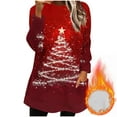 thumbnail image 2 of Craaazy Women's Christmas Printed Long Sleeve Round Neck Winter Warm Tops with Pockets Gifts, 2 of 5