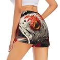 thumbnail image 2 of Uemuo Abstract Red Koi Fish Art Pattern Women's Athletic Shorts High Waisted Running Shorts with Liner Pockets Gym Elastic Workout Shorts-Medium, 2 of 9