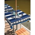 thumbnail image 2 of Outdoor Tablecloths with Umbrella Hole & Zipper, Navy Blue Anchor 54x54 Inch Square Tablecloths, Nautical Summer Beach Coastal Ocean Waterproof Table Cloth, Patio/Pool/Picnic Table Covers, 2 of 8