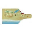 thumbnail image 1 of Beach Cutting Board, Waves Umbrella Towels and Surfing Board Swimming Themed Summer Season, Decorative Tempered Glass Cutting and Serving Board, Wine Bottle Shape, Multicolor, by Ambesonne, 1 of 1