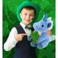 thumbnail image 6 of DolliBu Blue Unicorn Stuffed Animal with Green Plush Shamrock, Cute Green Shamrock Plush, Fun St Patricks Day Stuffed Animal Unicorn, Good Luck St Patricks Day Toys for Kids, Baby - 9 Inches, 6 of 6