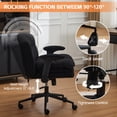 thumbnail image 5 of DOMICARE Criss Cross Chair with Flip-Up Arms, Wide Cross-Legged Office Chair with Wheels, Swivel Vanity Desk Chair, Black Boucle, 5 of 7
