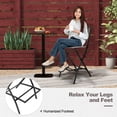 thumbnail image 6 of Gymax Folding Bar Stools Set of 4 Patio Sling Chairs w/ Backrest Humanized Footrest Coffee, 6 of 8