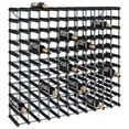thumbnail image 1 of vidaXL Wine Rack for 120 Bottles Black Solid Pine Wood, 1 of 3