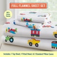 thumbnail image 5 of Wildkin Kids 100% Cotton Flannel Sheet Set for Boys and Girls - Full (Trains, Planes & Trucks), 5 of 9