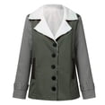 thumbnail image 4 of Pntutb mujer invierno cálido compuesto felpa botón solapas chaqueta prendas de vestir abrigo bolsillos Patchwork manga larga Tops liquidación Pntutb Pntutb-656, 4 of 7