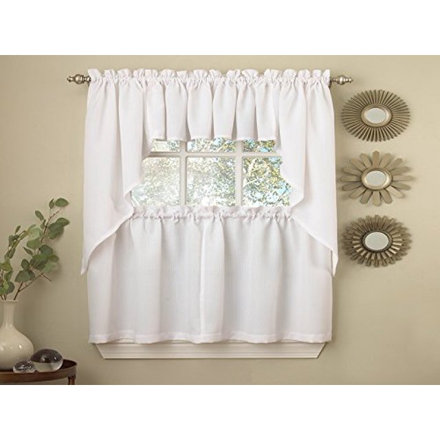 Cortinas de cocina Valance Sweet Home Collection Ribcord Wine