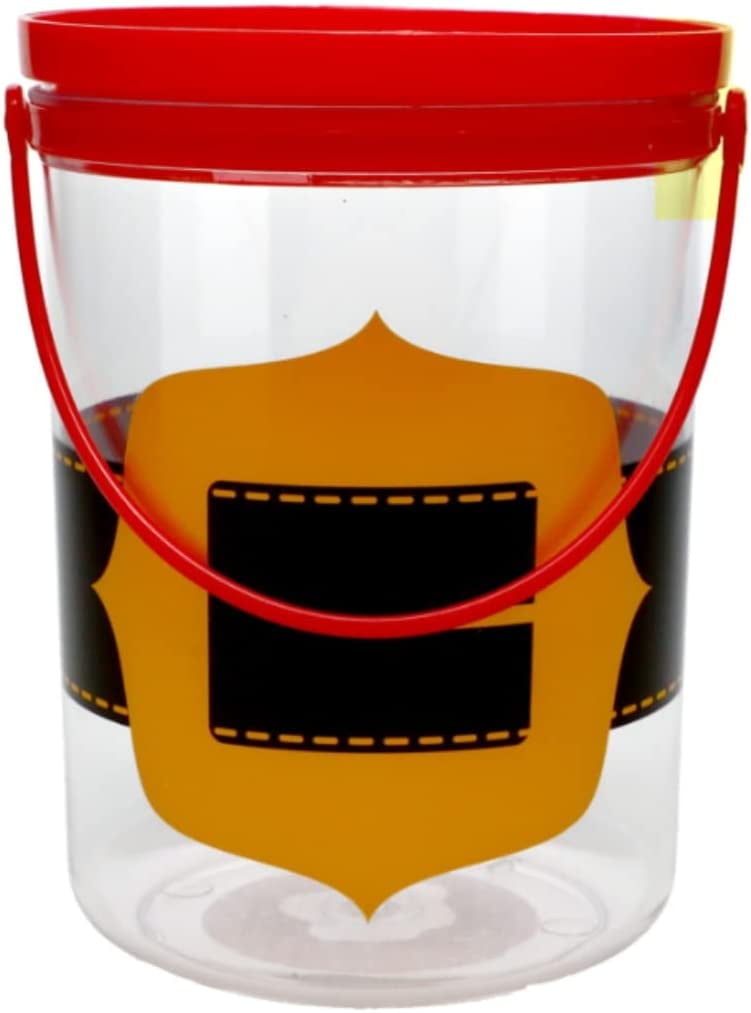Clear Printed Plastic Christmas Buckets with Handles