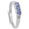 thumbnail image 4 of CHOOSE YOUR COLOR Blue Simulated Sapphire Studded Ring .925 Sterling Silver Band CZ Female Size 2, 4 of 4