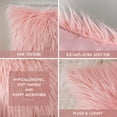 thumbnail image 3 of Luxury Mongolian Fluffy Faux Fur Series Square Decorative Throw Pillow Cusion for Couch, 18" x 18", Pink, 2 Pack, 3 of 8