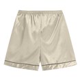 thumbnail image 3 of eczipvz Girls Boys Pajamas Satin Pajama Set Silk Pjs Short Sleeve Sleepwear Kids Button-Down Nightwear Beige XL, 3 of 5