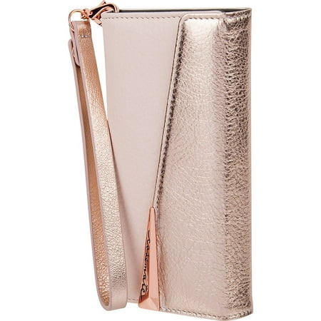 Case-Mate CM034742 Folio Leather Wristlet Case for iPhone 6/6S/7 - Rose Gold (Best Wristlets For Iphone 5)