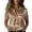 Khaki, variant on QASIEATN Women's Retro Shirt Women's Satin Printed Short Sleeved Shirt Vacation Style Shirt