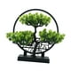 thumbnail image 4 of 1x Bonsái artificial de interior, planta decorativa para estantería, mesa o repisa de ventana. Verde claro, 4 of 9