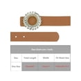 thumbnail image 4 of Cinturón de moda para mujeres INSPIRE CHIC de cuero sintético con hebilla de strass para jeans y pantalones 40.6x1.1" Marrón, 4 of 6