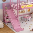 thumbnail image 6 of Bellemave Twin Loft Bed with Storage Stairs & Slide, Heavy-Duty Metal Frame with Built-in Wardrobe & Storage Shelves, High Loft Bed with LED Lights, USB Charging Ports for Teens, Pink, 6 of 12