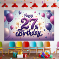thumbnail image 5 of Colorful Theme Birthday Banner Happy 27th Birthday Decorative Neon Style Polyester Material Lightweight for Birthday Party Celebration Indoor Decoration, 5 of 5