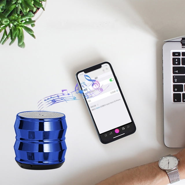 Altavoz Bluetooth, minialtavoz Bluetooth 5.0 de metal, práctico altavoz exterior con conector de audio pequeño y micrófono incorporado.