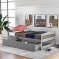 thumbnail image 5 of PORKISS Twin Bed Frame with 2 Storage Drawers, Gray Twin Size Platform Bed with Wood Slat Support, No Box Spring Needed, Wood Bed Frame for Kids, Teens, Guest Room, 5 of 9