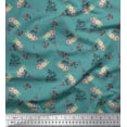 thumbnail image 1 of Soimoi polyester Crepe Fabric Text,Floral & Eiffel Tower Architectural Print Fabric by Yard 52 Inch Wide, 1 of 3