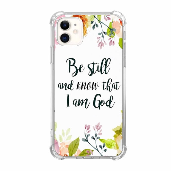 Be Still and Know ,Bible Quote Case for iPhone 12 ,Aesthetic Art Design Pattern TPU Shock Proof Cover Case