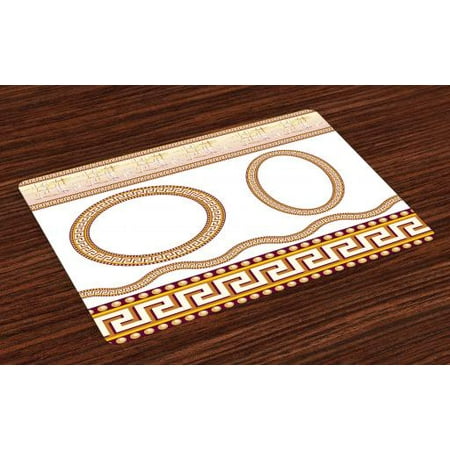 Greek Key Placemats Set Of 4 Ancient Fret Pattern In Oval And