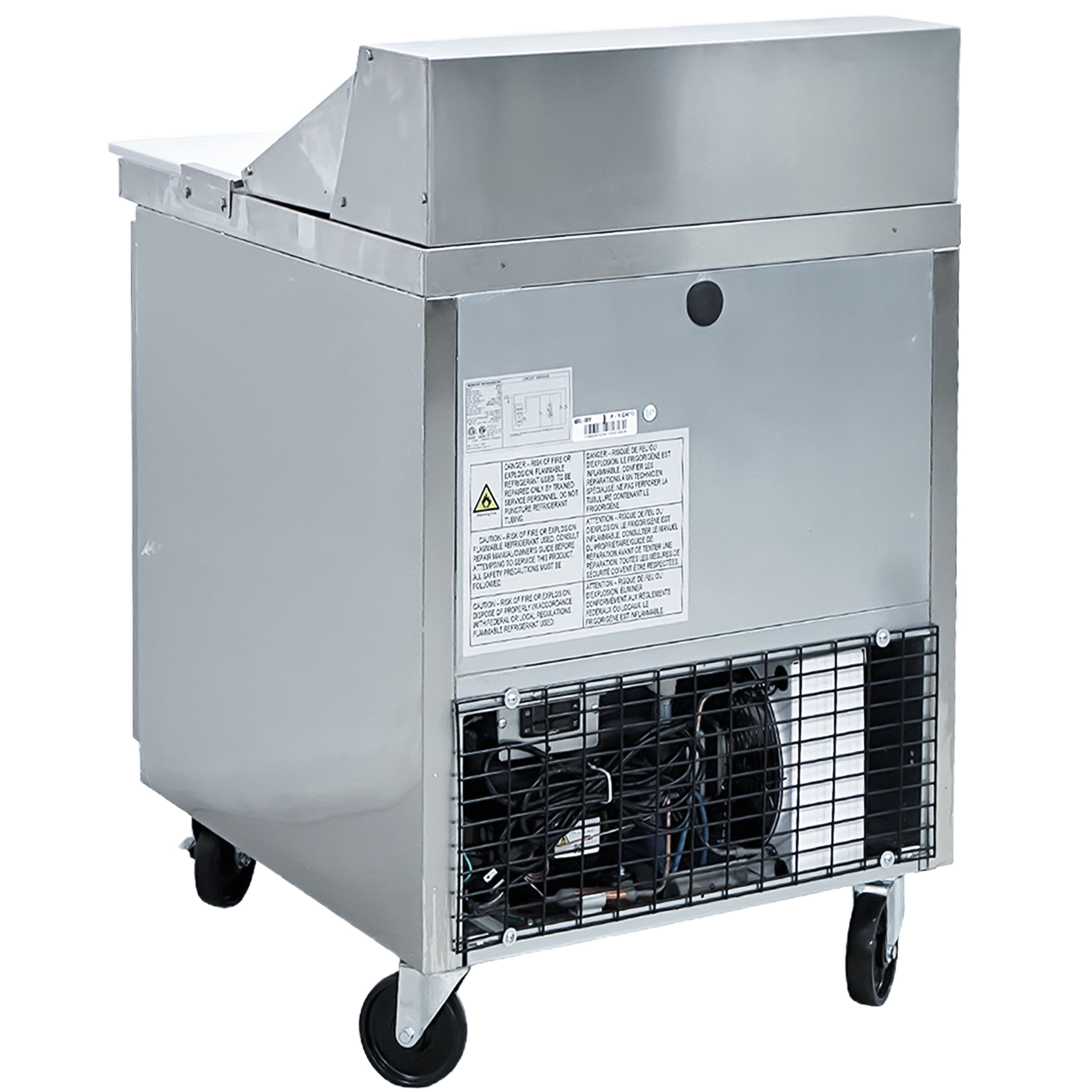 NSF 29'' W Commercial Refrigerator Sandwich&Salad Prep Table 7 Cu.Ft. Meg Top Counter Height Stainless Steel Cooler