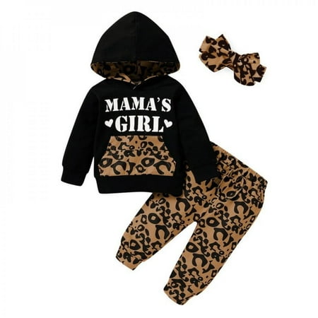 

Big Clearance!!3Pcs Baby Girls Clothes Long Sleeve Hoodie Sweatshirt Cute Floral Pants with Headband Outfit Sets