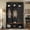 Black, variant on Mintazer Farmhouse Entryway Hall Tree with 3 Door & Shoe Cubby Bench, All-in-One Arched Mudroom with 3 Hidden Storage & 5 Hooks for Hallway, Black & Walnut