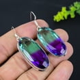 thumbnail image 2 of Natural Bi-Color Tourmaline Gemstone 925 Sterling Silver Jewelry Earring 2.21", 2 of 2