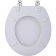 "Achim Fantasia 17"" Cushioned White Round Padded Vinyl Toilet Seat