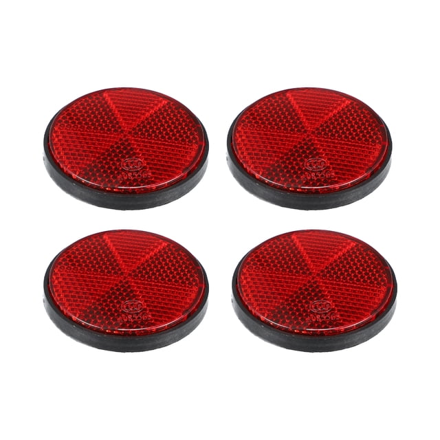 Unique Bargains 4pcs M6x1.0 Red Plastic Universal Screw Mount Reflective Warning Reflector for Motorcycle Bicycle
