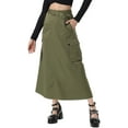 thumbnail image 1 of Falda Cargo para Mujeres INSPIRE CHIC con Cierre Midi de Longitud con Bolsillos Cintura Alta Moda Callejera Faldas Casual, 1 of 6