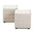 thumbnail image 2 of Baxton Studio Elladio Modern and Contemporary Beige Fabric Upholstered Tufted Cube Ottoman Set of 2, 2 of 6