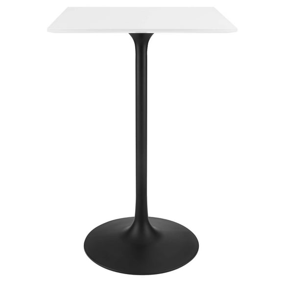 Modway Lippa 28" Square Bar Table in Black White