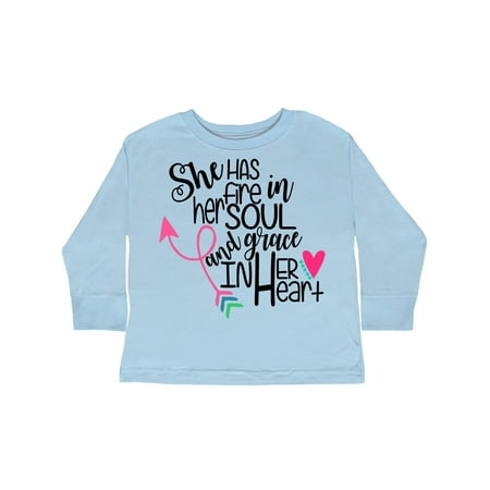 

Inktastic She Has Fire In Her Soul and Grace In Her Heart Gift Toddler Boy or Toddler Girl Long Sleeve T-Shirt