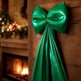 thumbnail image 6 of Big Green Bows Christmas Tree Topper Bows 82*23in Giant Large Satin Bow for Hoom Wall Backdrop Room Decorations for Wedding Birthday Party, 6 of 9