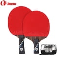 thumbnail image 1 of KOKUTAKU X6 Star Ping Pong Paddle Advanced 7 Plywood Ebony Carbon Table Tennis Racket Set for Training School Club 1 CS 1 FL Racket, 1 of 5