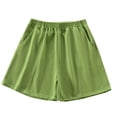 thumbnail image 1 of FNFYFH Clearance Ladies Vacation Loose Fit Solid Color Summer Shorts Beach Comfortable Shorts，Green, 1 of 8
