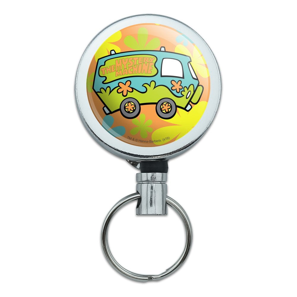 Scooby-Doo The Mystery Machine Heavy Duty Metal Retractable Reel ID Badge  Key Card Tag Holder with Belt Clip 