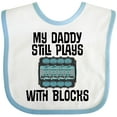 thumbnail image 3 of Inktastic Auto Mechanic Daddy Still Plays with Blocks Boys or Girls Baby Bib, 3 of 4