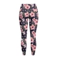 thumbnail image 6 of Renewold Pink Hibiscus Butterfly Womens Yoga Leggings with Pockets Workout Leggings Full Length High Waisted Running Pants Non See-Through Athletic Tights Printed Tights, XL, 6 of 8