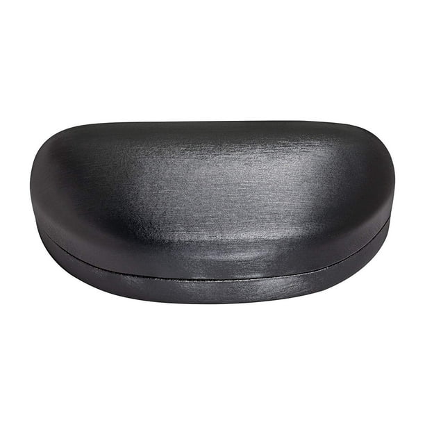 Large Sunglasses Case For Men & Women, Hard Shell Eyeglass Case In Striated Black Satin