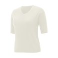 thumbnail image 5 of White T-Shirts for Women, Elbow-Length Plain T Shirts for Women, Cotton Casual Tops for Women, Women's Fashion Sweater V Neck Half Sleeve Loose Base T Shirt Top, 5 of 9