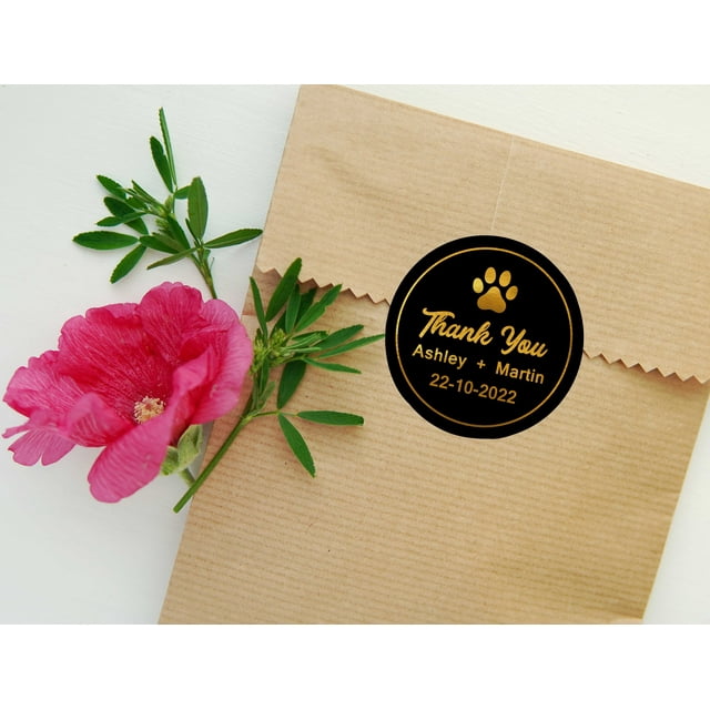 Darling Souvenir MADE WITH LOVEPaw Theme - 2" CustomStickersPremium 80 Self-AdhesiveRoundLabels- Personalized Baby ShowerStickers/RoundEnvelope Seal