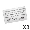 thumbnail image 1 of 3x Tarjeta de Inserción de Cartera Grabada, Tarjetas de Regalo de Aniversario, Inserción de Tarjeta de Cartera de Metal para El Día de San Valentín Pa 3 piezas, 1 of 10
