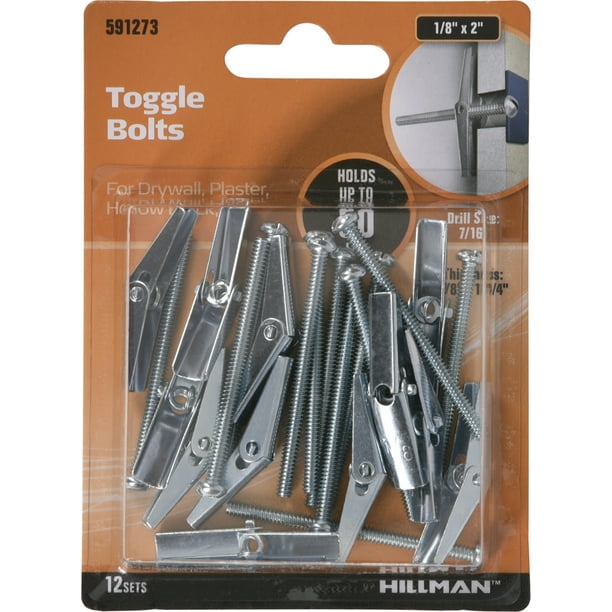 Hillman Zinc Toggle Bolts (1/8" x 2") 12 Sets