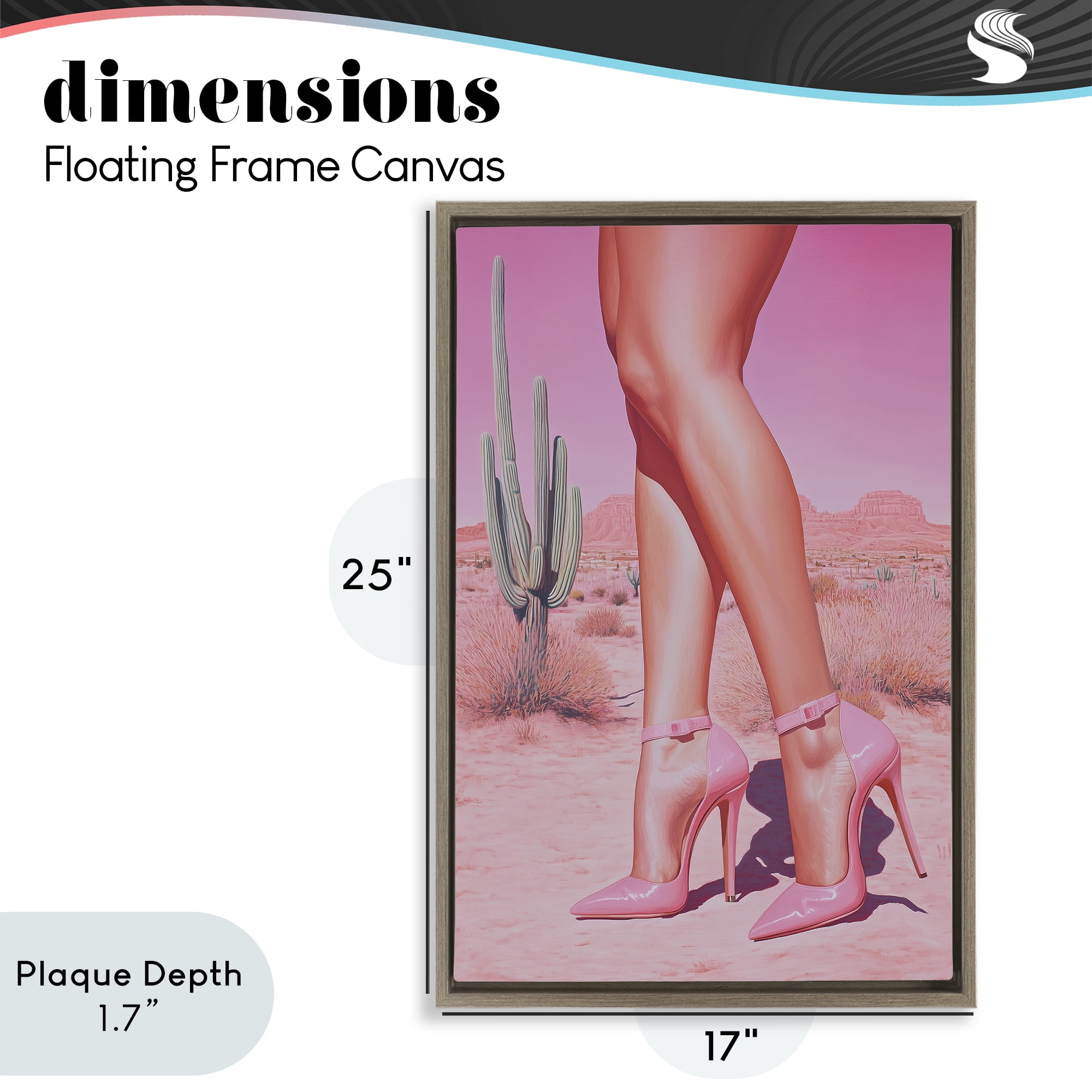 Stupell Industries Desert Heels Cowgirl Brown Framed Floater Canvas Wall Art, design by Heidi Kuntz